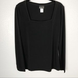 NWOT Rayna Z Black Square Neck Top M